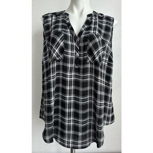 Torrid Black & White Plaid Sleeveless Harper